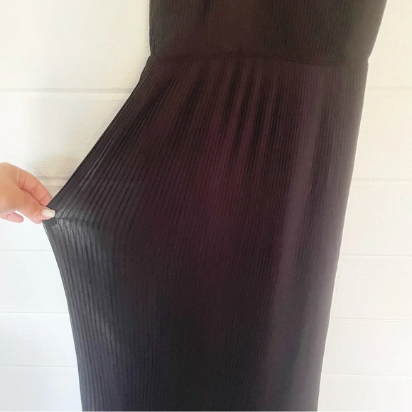 NWT Banana Republic Pleated Maxi Adjustable Straps Black Dress Size 12 - Picture 9 of 14